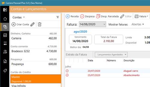 Controle de Cartão de Crédito